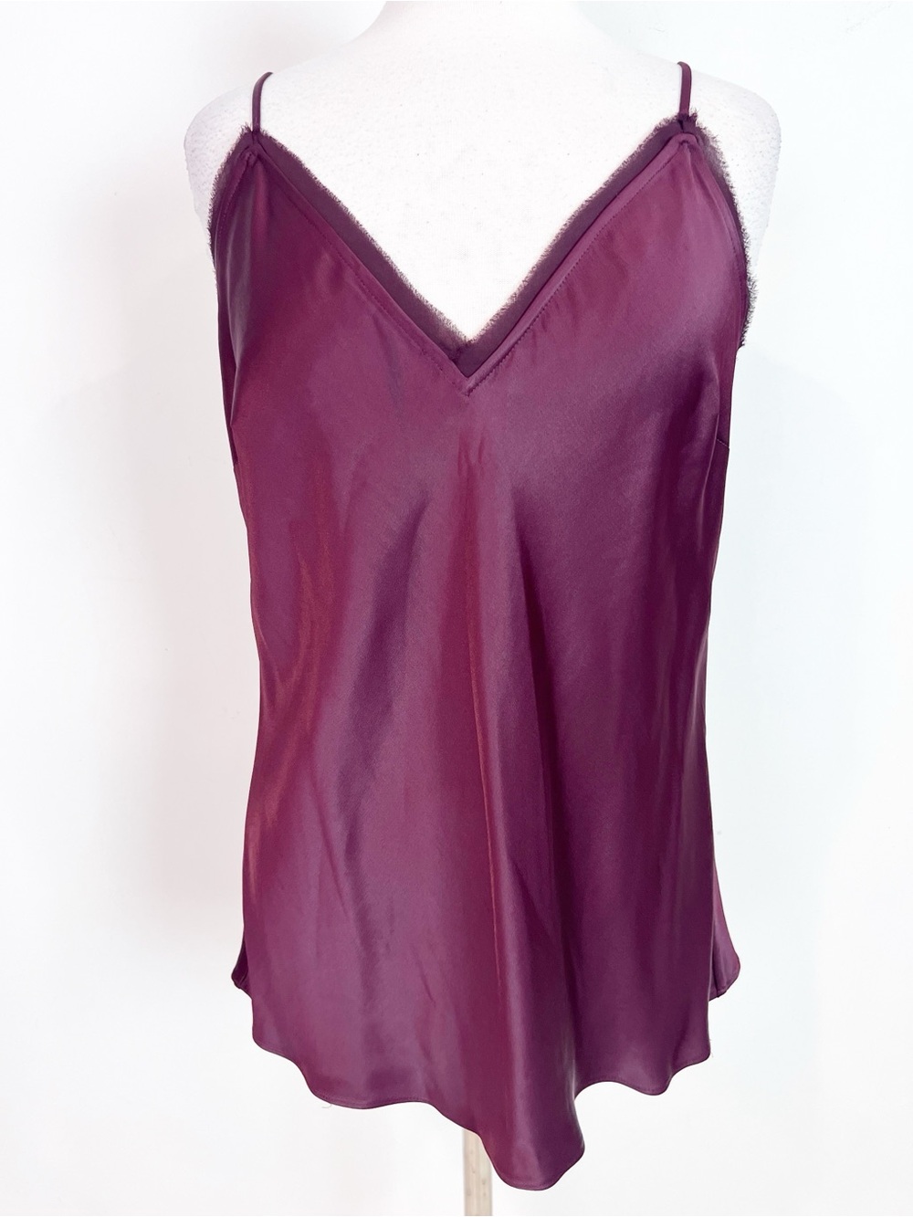 FRAME BURGUNDY V-NECK SLEEVELESS CAMI TANK TOP WOMENS LARGE